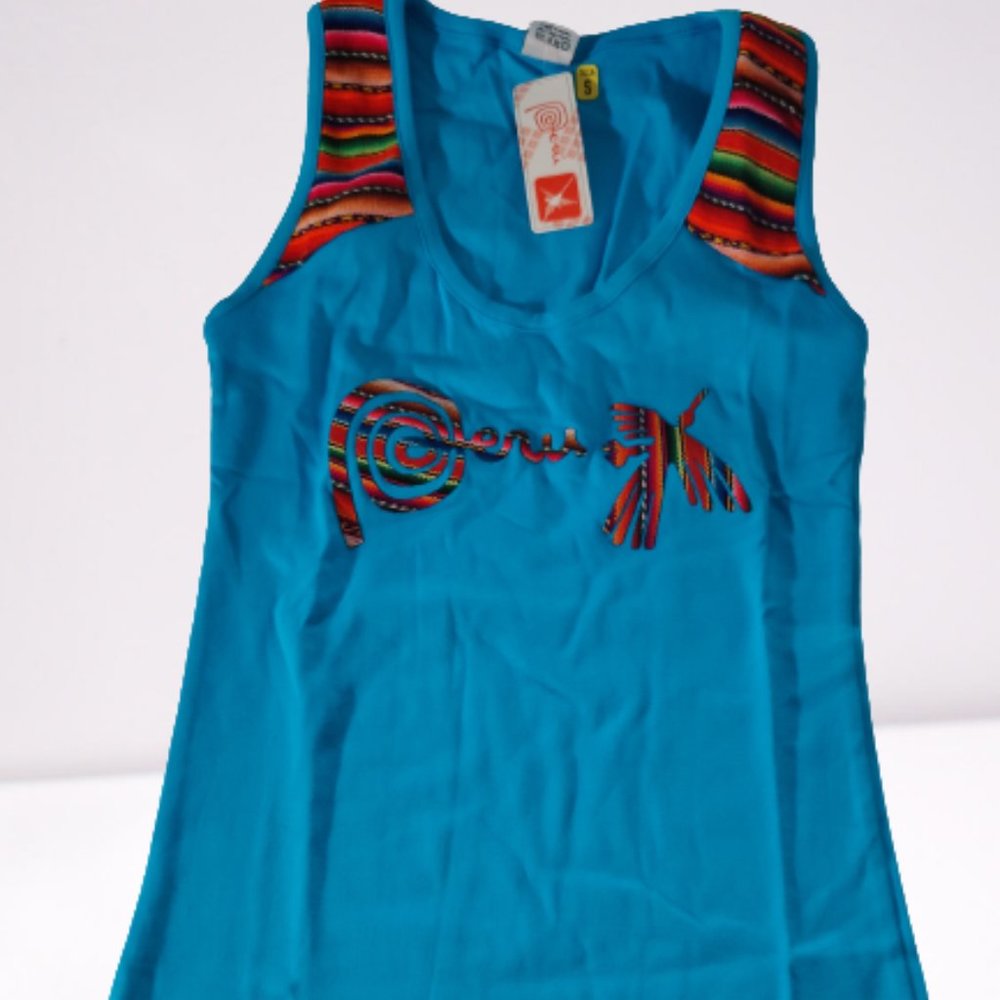 NWT PERU Light Blue Tank Top Shirt size S